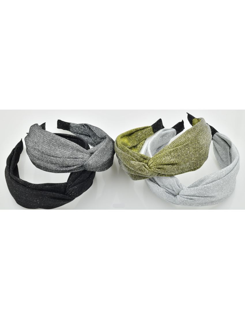 Στέκα υφασμάτινη με κόμπο σε 4 χρώματα χρυσά και ασημί νήματα