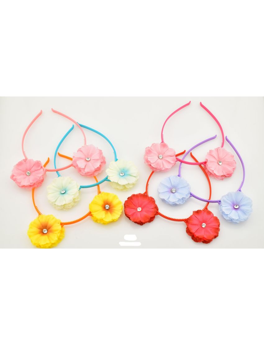 Στέκα πλαστική με αυτάκια λουλούδια σε 6 χρώματα