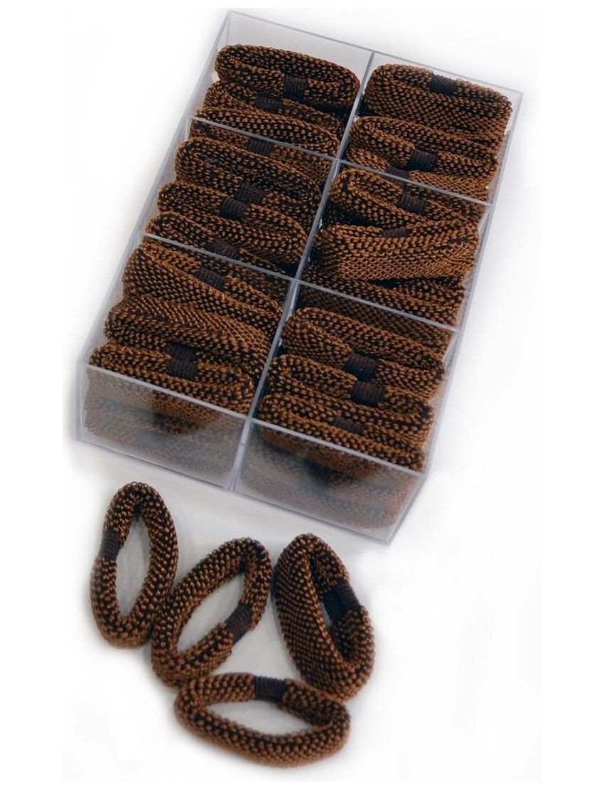 Λάστιχο υφασμάτινο πλακέ σε καφέ χρώμα