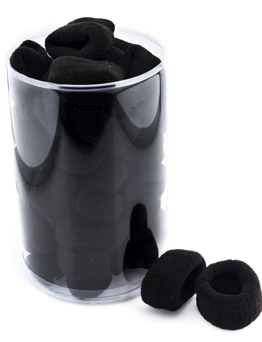 Λάστιχο υφασμάτινο σε μαύρο χρώμα (συσκευασία 6 τεμαχίων)