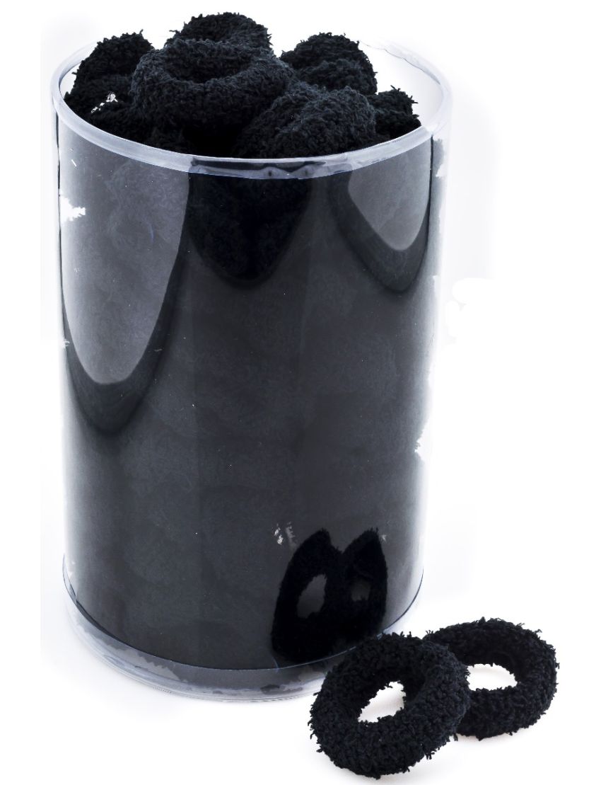 Λάστιχο υφασμάτινο πετσετέ σε μαύρο χρώμα