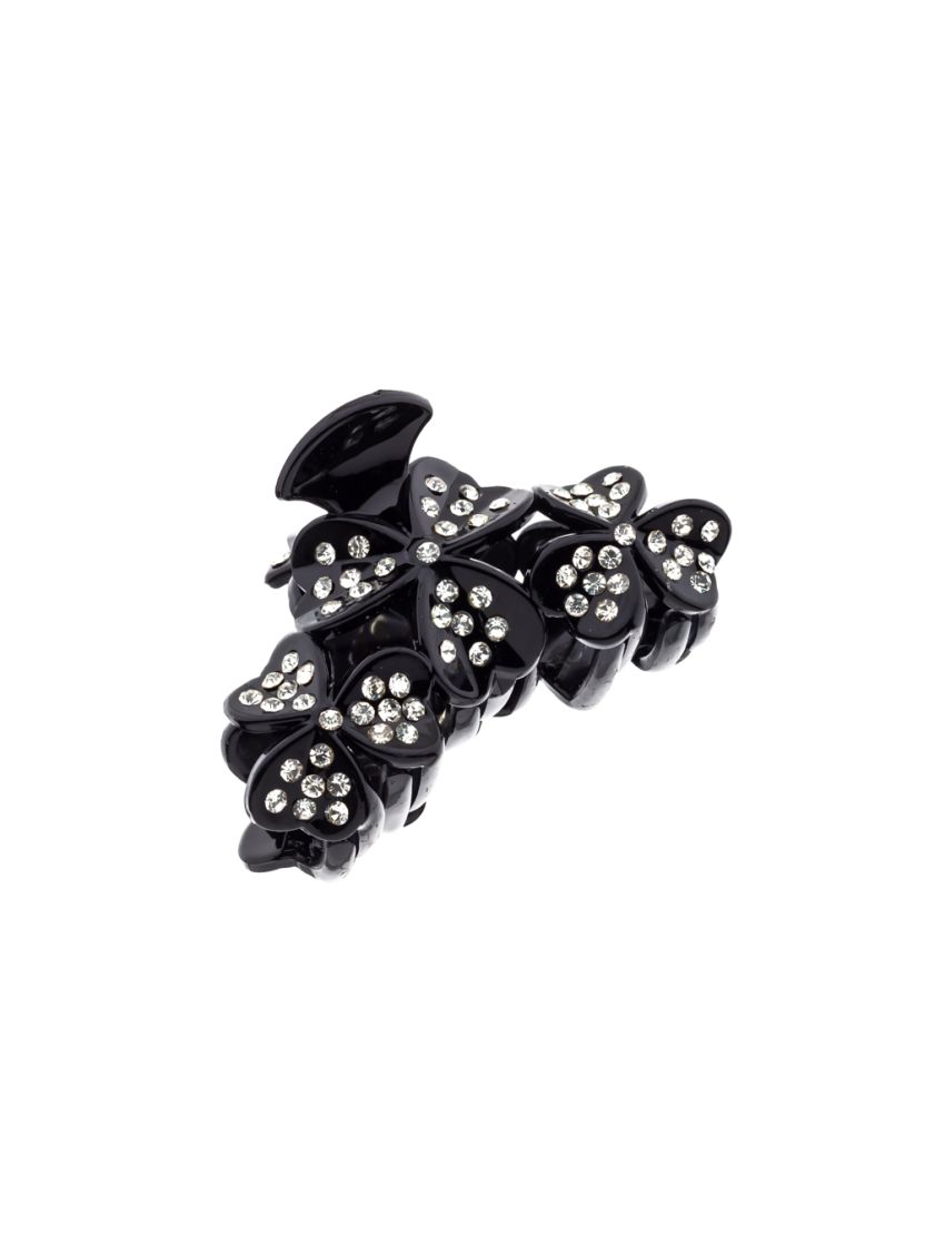 Κλάμερ πλαστικό 3 λουλούδια με στράς