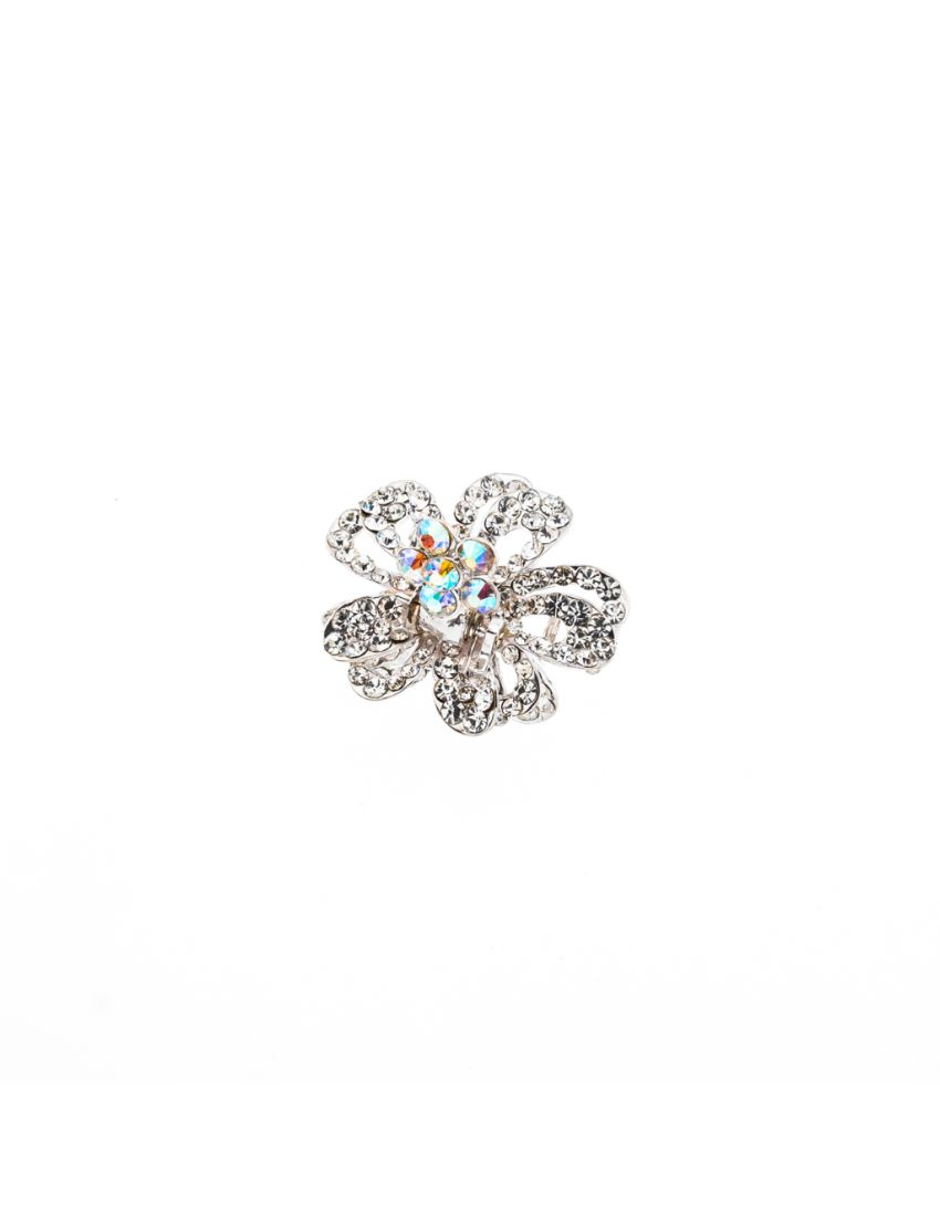 Κλάμερ λουλούδι μεταλλικό με στράς