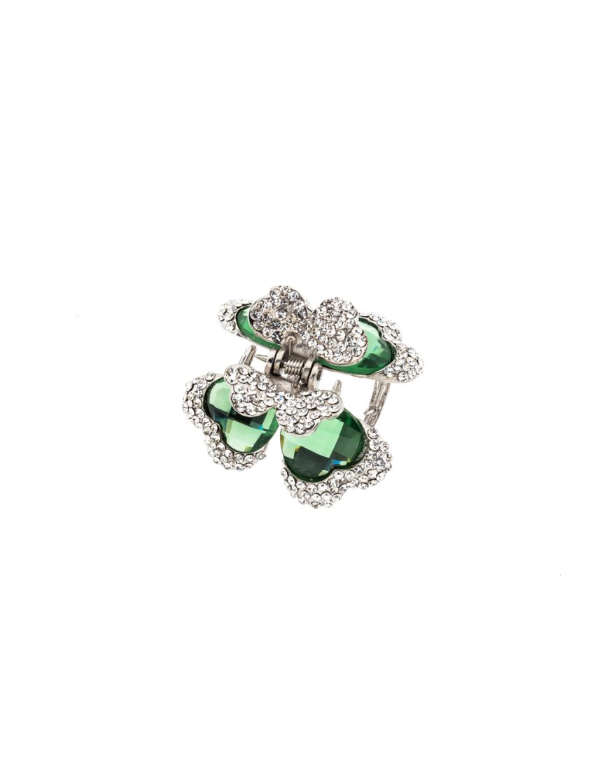 Κλάμερ μεταλλικό πεταλούδα με πέτρες και στράς