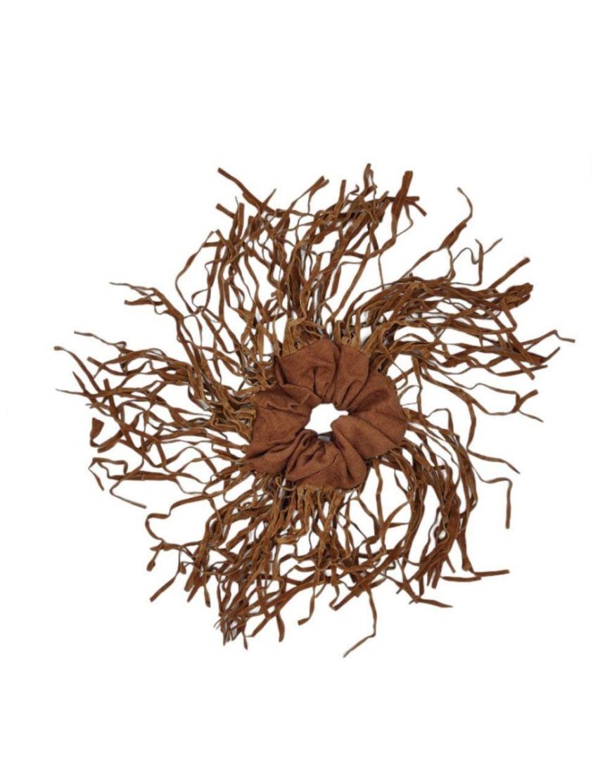 Σούρα υφασμάτινη με τρέσα απο μακριά κρόσια