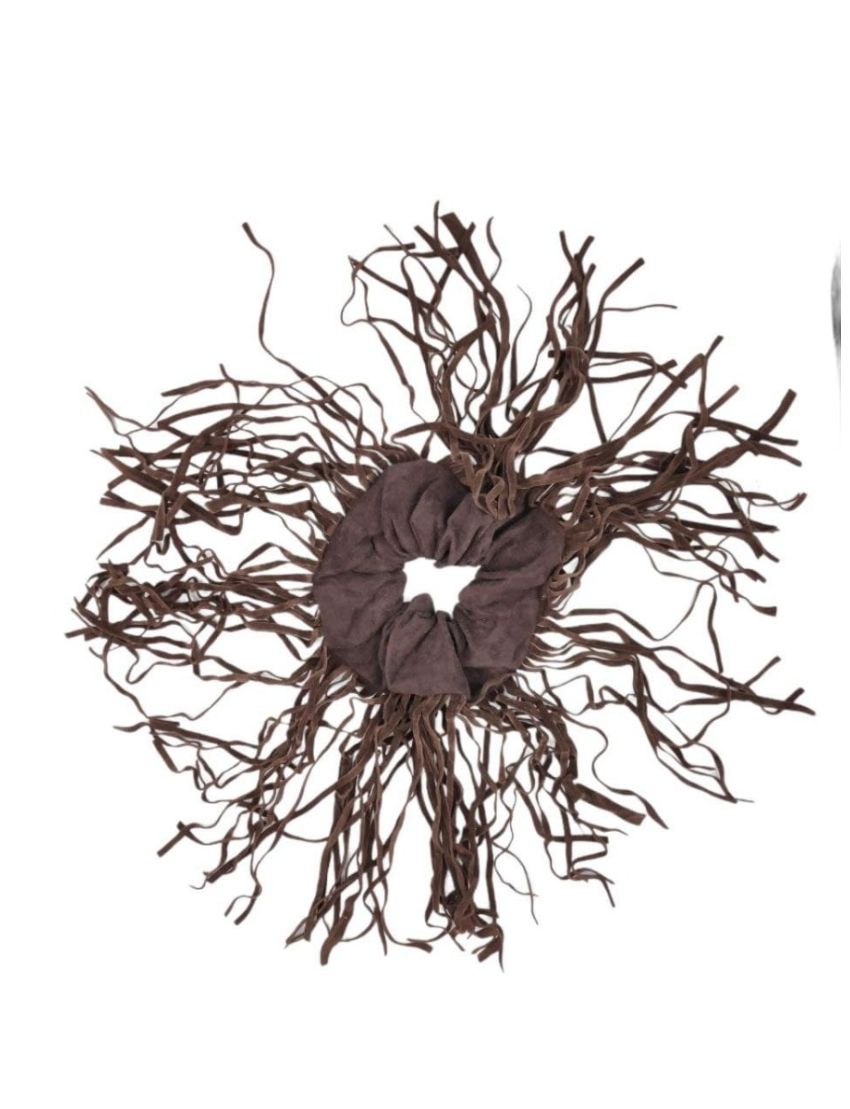 Σούρα υφασμάτινη με τρέσα απο μακριά κρόσια