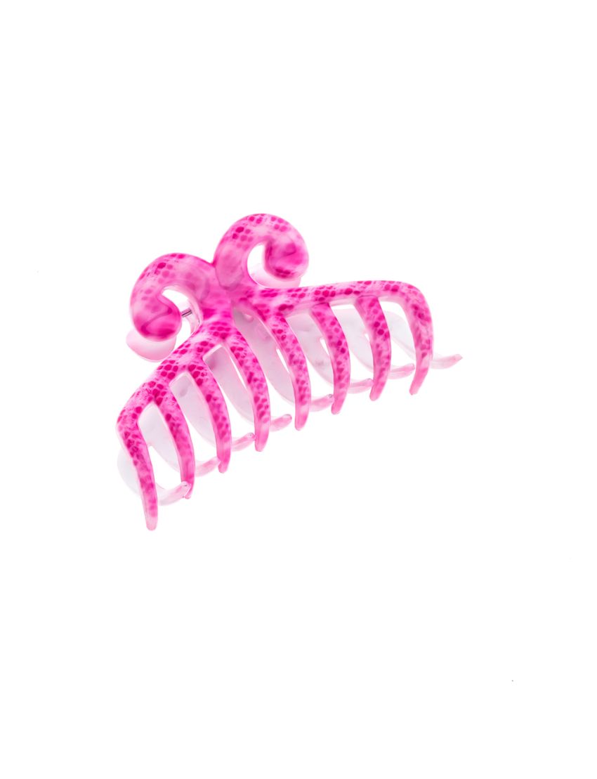 Κλάμερ πλαστικό μεγάλο με περίτεχνο σχέδιο (4 τεμ, 1 στο χρώμα)