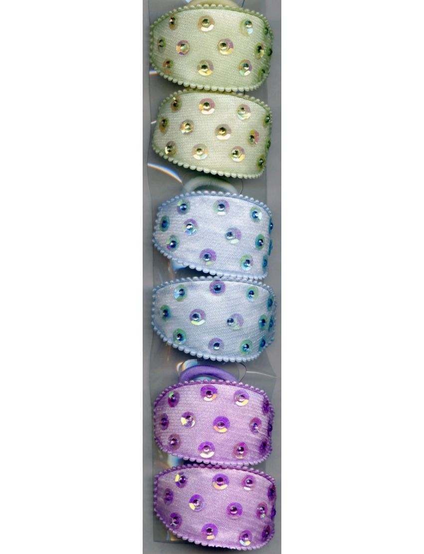 Λάστιχο υφασμάτινο κοίλο σε 6 χρώματα διακοσμημένο με παγιέτες
