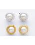 Σκουλαρίκια μεταλλικά σε 3 σχέδια και 2 χρώματα διακοσμημένα με λευκή πέρλα-Χρυσό-3