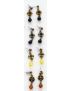 Σκουλαρίκια μεταλλικά κρεμαστά βυζαντινό σχέδιο με χάντρες σε 4 χρώματα-Κίτρινο