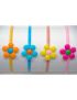 Στέκα πλαστική παιδική σε 4 συνδιασμούς χρωμάτων με λουλούδι