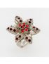 Vintage Style Δαχτυλίδι Floral με Ruby-Red Κρυστάλλους