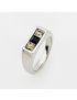 Crimson Contrast Signet Ring – Modern Minimalist