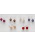 Σκουλαρίκια σχέδιο μπάλα διακοσμημένα με στράς σε 6 χρώματα-Μωβ