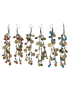 Σκουλαρίκια μεταλλικές αλυσίδες με φλουριά και πέτρες σε 3 χρώματα