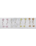 Σκουλαρίκια μεταλλικά ασημί με σχέδιο λουλούδι διακοσμημένα με ζιργκόν σε 4 χρώματα