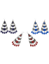 Σκουλαρίκια μεταλλικά κρεμαστά 7εκ διακοσμημένα με πέτρες σε 3 χρώματα-Navy