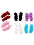 Σκουλαρίκια μεταλλικά πλαστικά φύλλα κρεμαστά σε 6 χρώματα-Ροζ