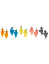 Σκουλαρίκια πλαστικά με γεωμετρικά σχήματα σε 5 χρώματα-Γαλάζιο