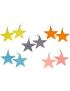 Σκουλαρίκια πλαστικά αστέρια σε 5 χρώματα