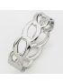 Bold Oval Mesh Bangle – Statement Metallic Λάμψη