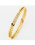 Πολυτελές Laurel Leaf Bangle από Ατσάλι με Λευκά Ζιργκόν