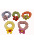 Λάστιχο μαλλιών υφασμάτινο παιδικό γούνινο με κοτλέ λουλούδι (5 συνδυασμοί χρωμάτων)