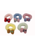 Λάστιχο μαλλιών υφασμάτινο παιδικό γούνινο με κοτλέ φιόγκο (5 συνδυασμοί χρωμάτων)