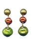 Σκουλαρίκια μεταλλικά διακοσμημένα με χάντρες σε 4 συνδυασμούς χρωμάτων-3