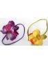 Στέκα λάστιχο υφασμάτινη διακοσμημένη με λουλούδι σε 4 χρώματα